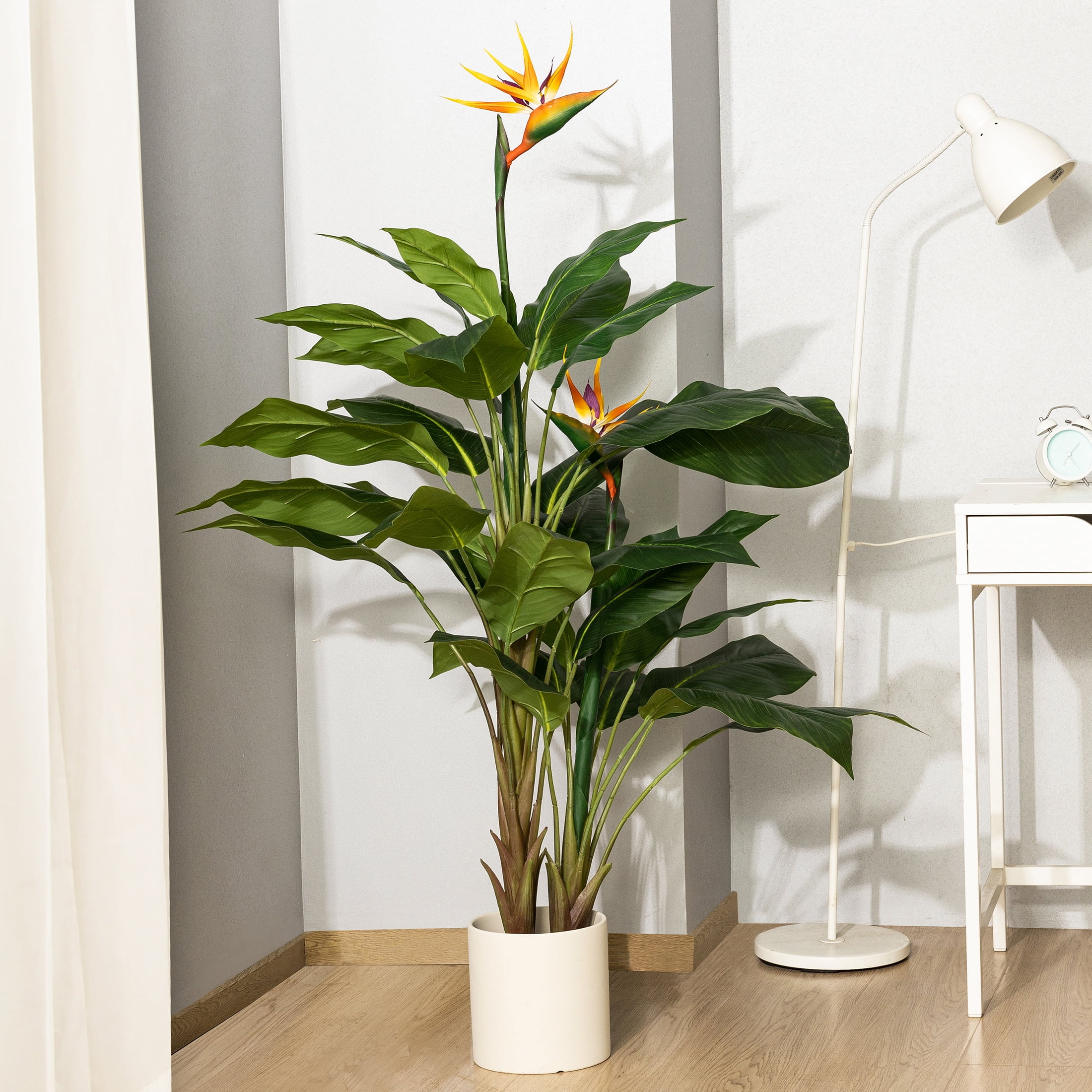 Artificial Plants, 5ft Faux Bird of Paradise Tree, Fake Plastic Flower
