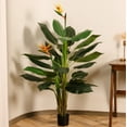 thumbnail image 1 of Artificial Plants, 5ft Faux Bird of Paradise Tree, Fake Plastic Flower Tree, Pre Potted Faux Greenry Tree for Home Decor Office Living Room Indoor, Big Fake Plants Fake House Plants, 1 of 8
