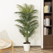 HiPlants 6ft Artificial Palm Plants, 6ft Fake Palm Tree, Pre Potted Faux Greenry Tree for Home Decor Office House Living Room Indoor Outdoor, Big Fake Plants Fa