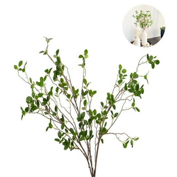 Artificial Plants Branches,Reusable Faux Twig for Vase,Greenery Faux Branches for Home,40.6In Portable Plastic Artificial Ficus Twig,3Pack