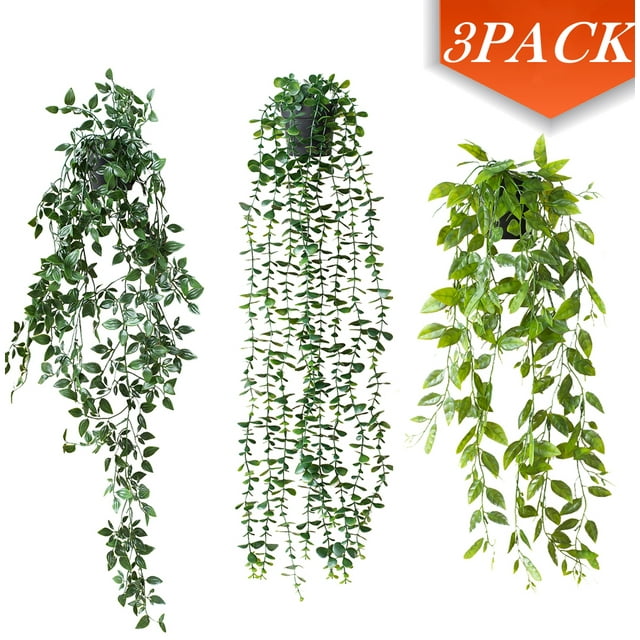 Artificial Plants Fake Hanging Plants Green Garland Room decor Fake Potted Plants for Wall Home