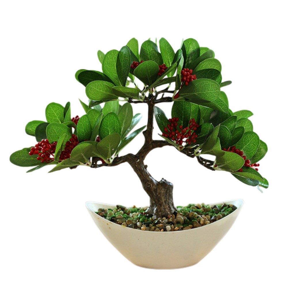 Artificial Plants Fake Tree In Pots Bonsai Potted Home Room Table