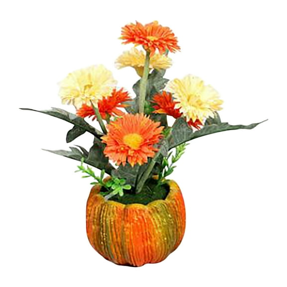 Artificial Plants & Flowers,Chrysanthemum Pot Simulation Pumpkin Pot Decoration Home Decoration