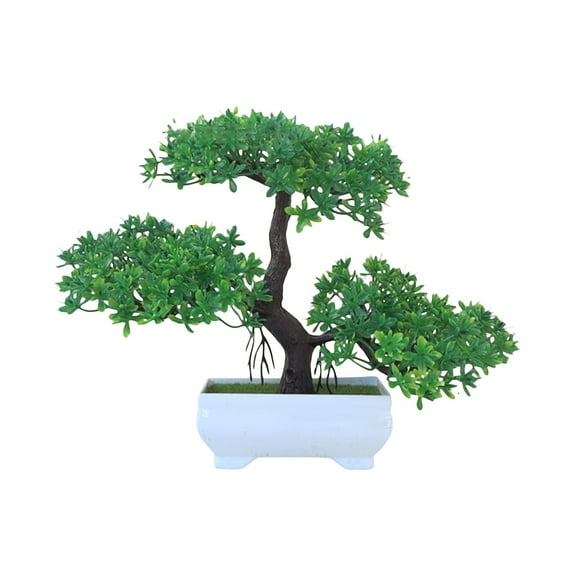 Artificial Plants Greenery Bonsai, Room Decor Fake Bonsai Tree for Home Decor Indoor Bookshelf Office Desk Bathroom Farmhouse Decor, Multicolor, 10.24x7.28"