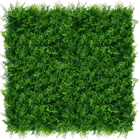 Artificial Plants Hedge Wall Panels:20x20 Inch 16P UV-Anti Greenery Boxwood Fence Privacy Screen, Faux Ivy Grass Wall with Fake Leaves for Indoor Outdoor Background Covering