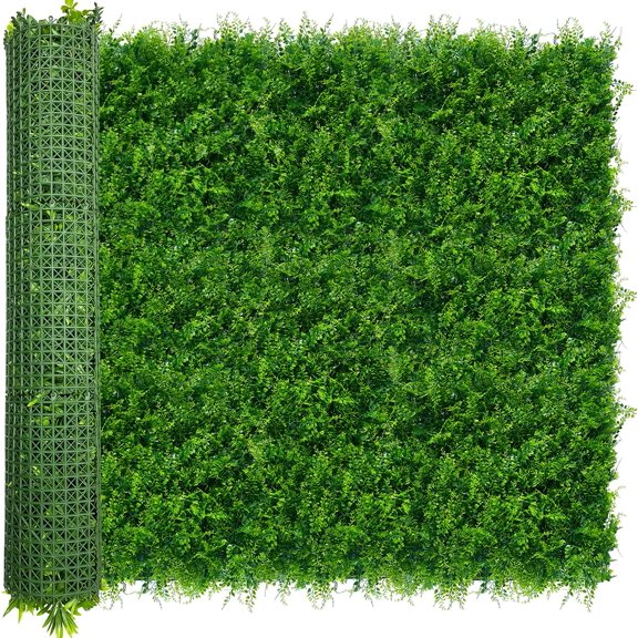 Artificial Plants Hedge Wall Panels54x120 Inch (45 sqft) UV-Anti Greenery Boxwood Fence Privacy Screen, Faux Ivy Grass Wall with Fake Leaves for Indoor Outdoor Background Covering