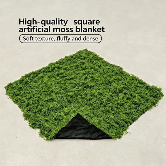 Tifaealis Artificial Moss Mat 100x100cm 1pc Green Faux Moss Carpet for Home Garden Wall Floor Indoor Outdoor Use