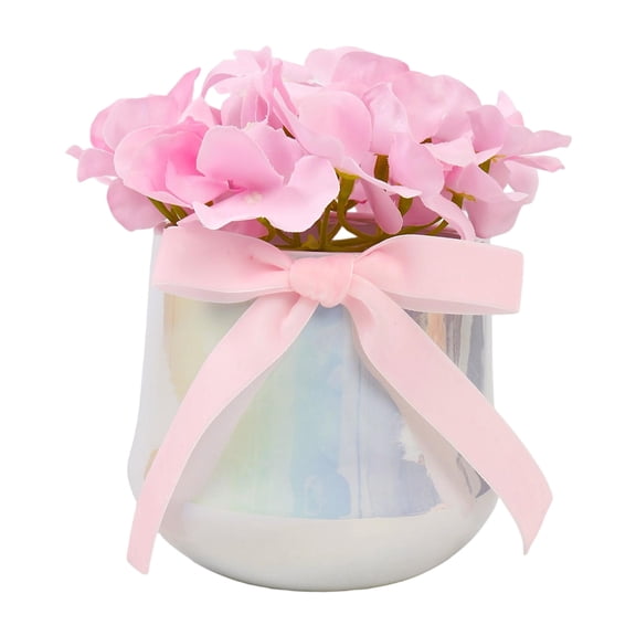 Artificial Plants Hydrangea Potted Faux Flowers For Festive Holiday Decoration Aesthetic Room Desk Topiary Small Potted Fake Flowers Gifts Ideas,A