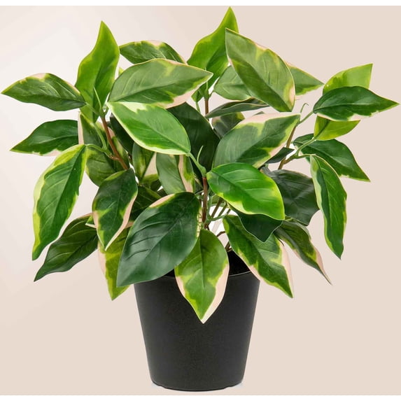 Artificial Plants Indoor Fake Pothos N‘ Joy Potted Plant in Black Pots for Bathroom Living Room Office Desk Shelves