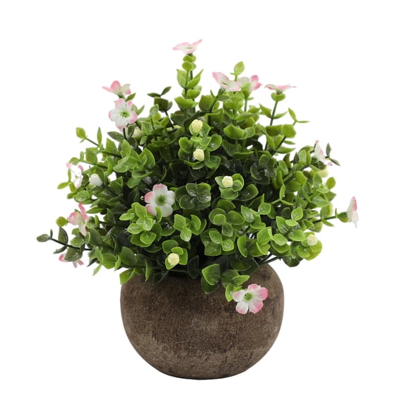 Artificial Plants In Indoor Pots, Ongmies Mini Plastic Faux Plants, Small Artificial Potted Plants, Greenery In Hemispherical Pots for Table & Home Decor