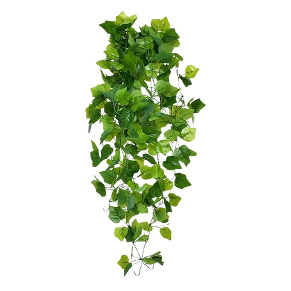Artificial Plants Indoor Potted Hanging Vine Plant,Long Fake Green Eyebrow Leaf Plant Faux Trailing Plant for Home Office Livingroom Desk C