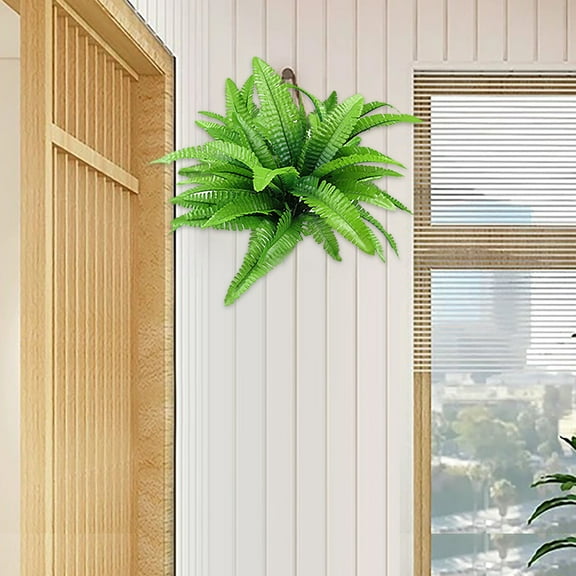 Artificial Plants - Nanoei Realistic Artificial Fern Plants for Porch & Outdoor Decor - Branches Uv Resistant Faux Greenery, Indoor Home Office Courtyard Decoration, No Maintenance Lifelike Design