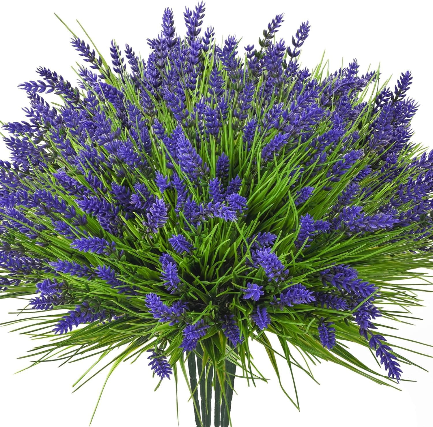 Artificial Plants Outdoor, 10pcs Lavender Artificial Flowers,Fake Plants Plastic Faux Flowers,UV Resistant Fake Flowers No Fade Faux Plastic Plants for Outdoor Planters for Home Garden