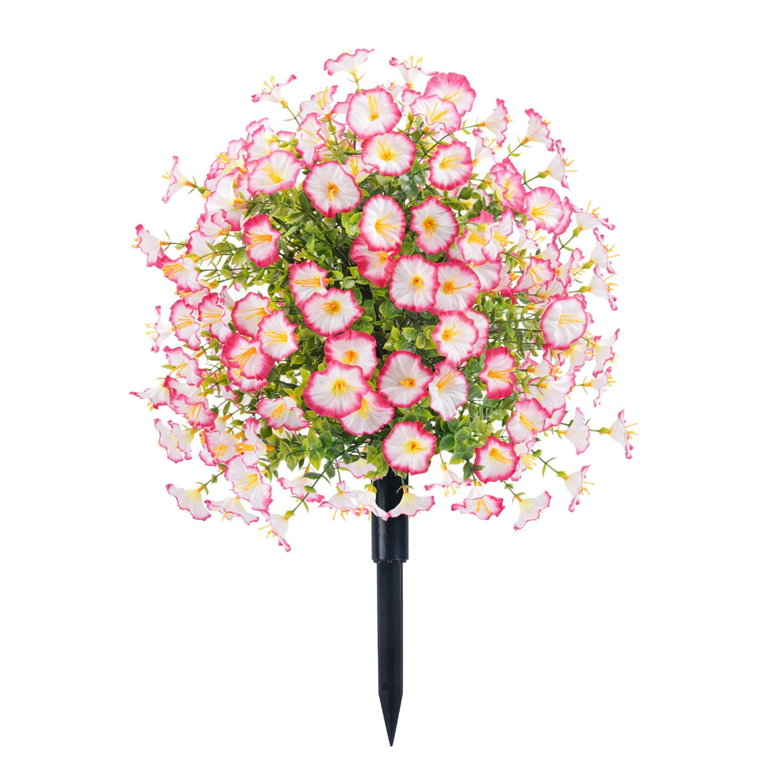 Artificial Plants Outdoor with Spike Garden Stake Faux Greenery Shrubs Fake Flowers Garden Accessories for Farmhouse Outdoor Outside Garden Porch Patio Wedding Party Decoration
