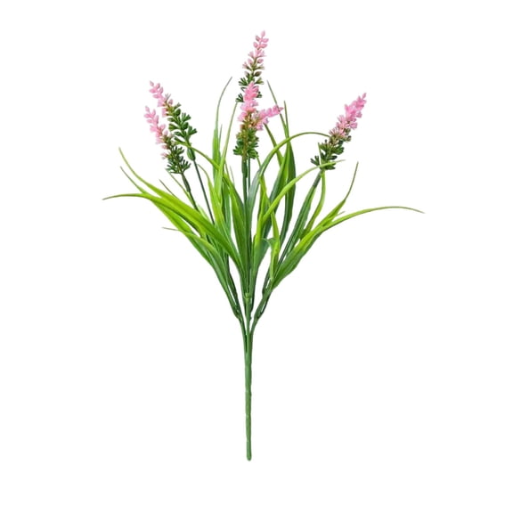 Artificial Plants Outdoor for Spring Summer Decoration, Bundles Fake Monkey Grass with Flowers UV Resistant Realistic Greenery Shrubs for Outside Yard Hanging Planter Window Garden