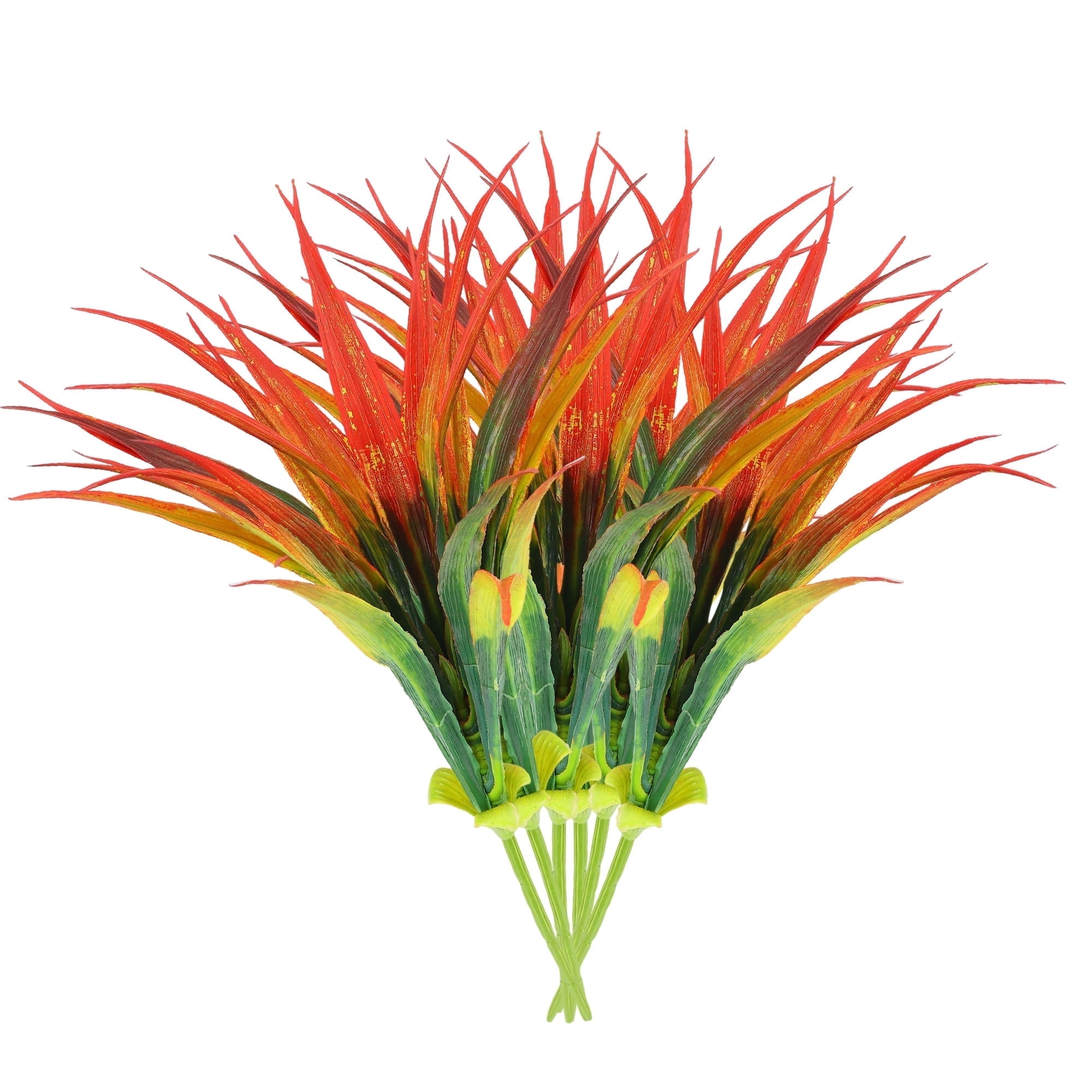 Artificial Plants Outdoor UV Resistant Grass Fake Plants 6pack for Window/Garden/Pathway Front Porch Decor( 17.3in)
