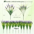 thumbnail image 1 of Artificial Plants for Outdoors, 10 Bundles Fake Monkey Grass with Purple Spring Flowers, Faux Plants Outdoor UV Resistant Realistic Greenery for Garden Window Patio Hanging Porch Home Decoration, 1 of 6