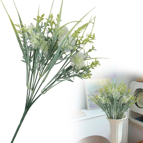 Artificial Plants for Outdoors UV Resistant, Fake Ferns & Faux Greenery Bundle, Spring Wreaths for Front Door, Cemetery Flowers for Grave Decoration, Durable Fake Bushes for Garden Patio