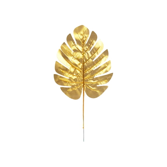 Artificial Plants Palm Leaves Plastic Gold Tropical Party Leaves Wedding Decorations Simulated Golden Turtle Leaf Surf Turtle Silk Leaf Golden Leaves DIY Corsage Boutonniere Accessory