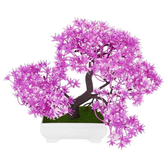 Artificial Plants Plastic Bonsai Simulation Tree Fake Flower Office Decor Pot Ornament Fake Flowers For Home Garden Decoration Purple red Smile Home