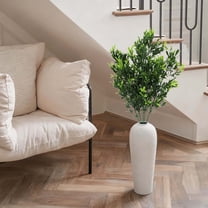 Artificial Plants, Plastic Eucalyptus Branches, Faux Greenery Stems for Vase Office Wedding Centerpiece Spring Yard Home Decor, Outdoor Indoor Plants