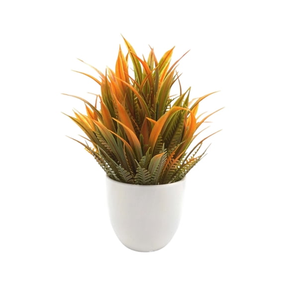 Artificial Plants Potted - Orange Fall Faux Flowers - 6.3in, 0.11lb Plastic Small Bonsai for Indoor Decor for Mother's Day, 1-Pack