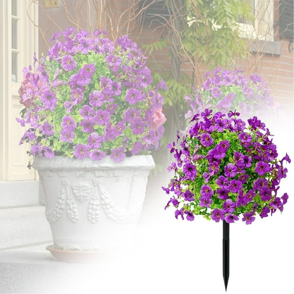 Artificial Plants Topiary Trees Artificial Flowers for Outdoors Fall Tree Artificial Trees Outdoor Plants Artificial for Porch Artificial Tree Fake Plants Artificial Topiary Ball Tree Purple 23.62in