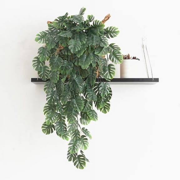 Artificial Plants Vines Ferns Persian Rattan Fake Hanging Plant Faux Hanging Boston Fern Flowers Vine Outdoor Monstera Shape Plants for Wedding Garland Decor