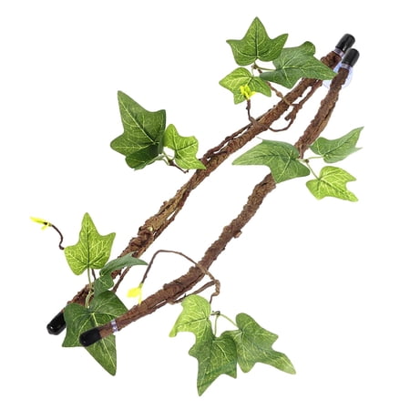 Artificial Plants, with Suction Cup Terrarium Plant Decoration Amphibian Hanging Plants for Reptile Fish Tank Geckos Habitat