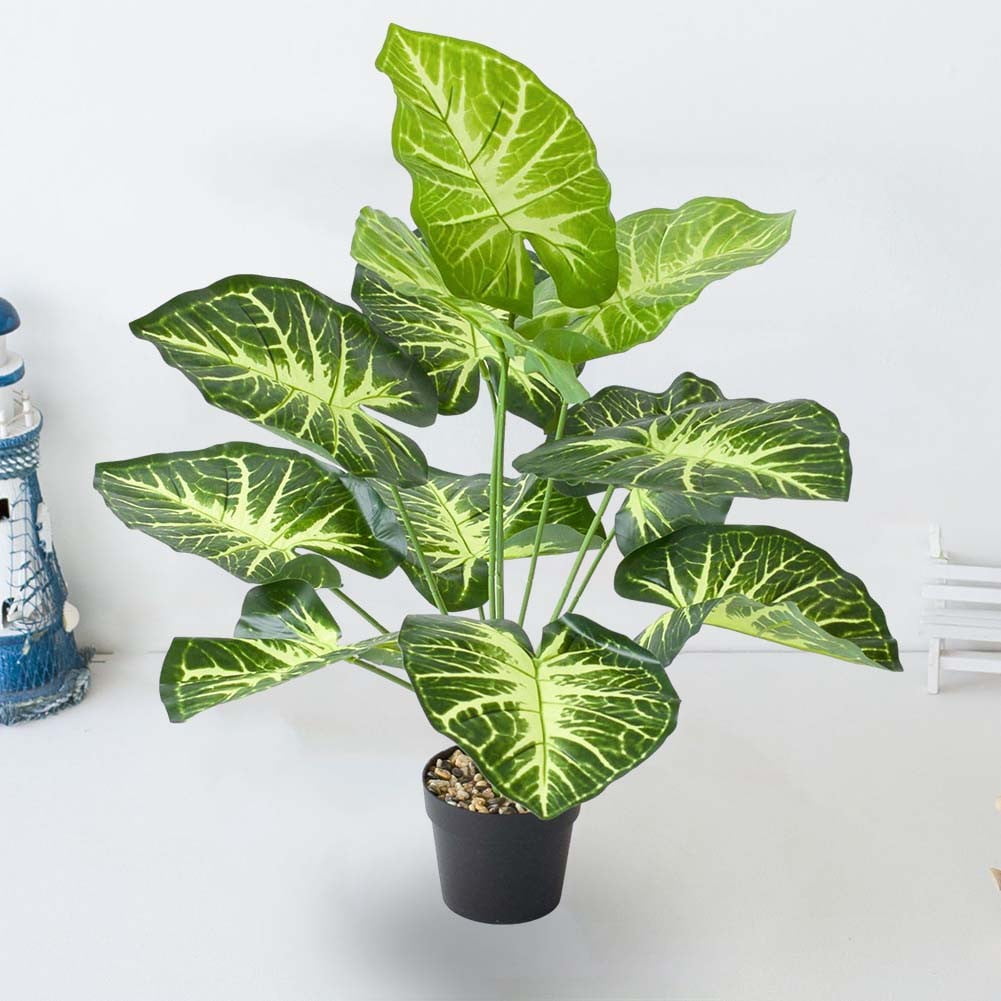 Artificial Plants (without pot) Fake Plastic Greenery UV Resistant Plants Plastic for Indoor