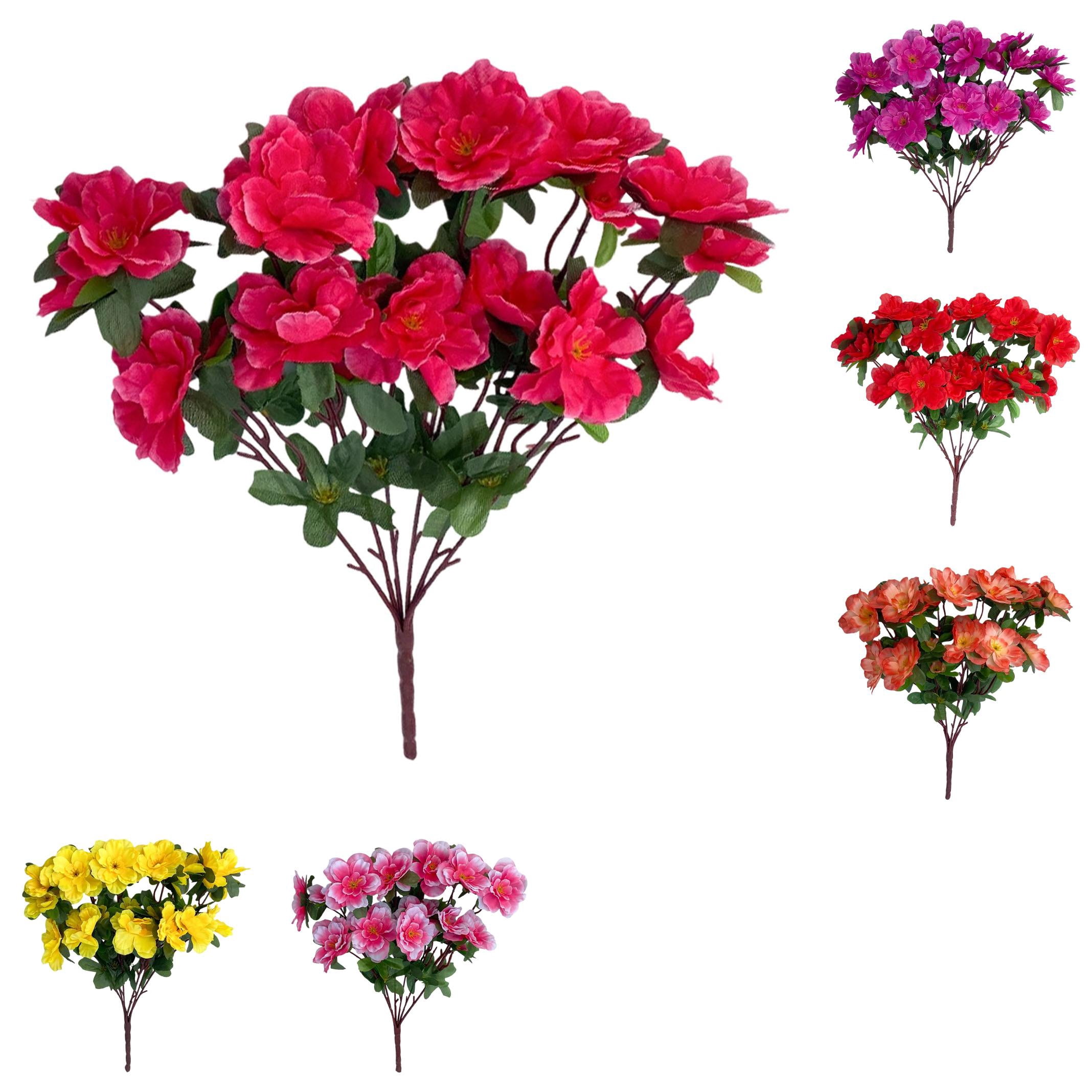 Artificial Plastic Azalea Bouquet Branch Sized Handheld Flower ...