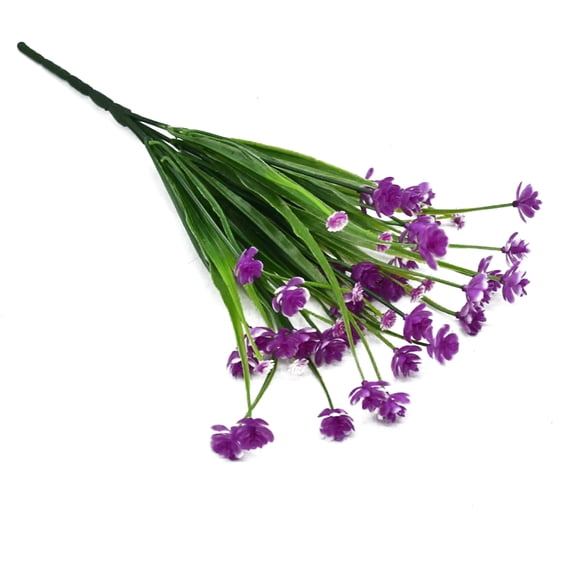 Artificial Plastic Flower Leaves 7 Branches Lifelike plastic small flower Bonsai Home Decoration Photo Props purple