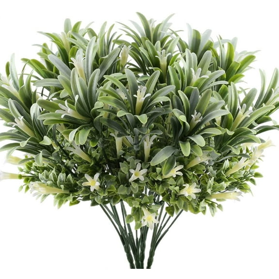 Artificial Plastic Flowers Plants Fake Shrubs Faux Morning Glory Bushes House Office Garden Patio Yard Indoor Outdoor Decor