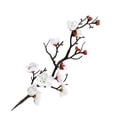 thumbnail image 1 of Artificial Plum Blossom Flower Branch, Cosmug Faux Floral Twig Sprig, Decorative Plant Pick, for Indoor Home Styling, Table Center Display and Vase Embellishment, White, 1 of 5