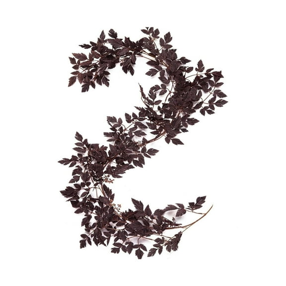 Artificial Plum Cimicifuga Seeded Fall Garland Vine 6Ft Cimicifuga Ramosa Leaf Plant for Festival Fireplace Mantle Garden Autumn Home Decoration
