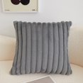 thumbnail image 1 of Artificial Plush Decorative Throw Pillow 45x45cm | Soft Polyester Cushion with Insert | Stripe Pattern Accent Sofa Pillow | Cozy Bedroom Waist Support | Easy Care Home Decor, 1 of 7