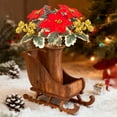 thumbnail image 1 of Artificial Poinsettia Bouquet with Red Berry for Vase Fillers, Home Holiday Bush, Indoor Floral, Cemetery Flowers, Centerpieces, 1 of 6
