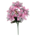 thumbnail image 1 of Artificial Poinsettia Bushes, Glitter Artificial Poinsettia Flowers, 15.74inch Silk Floral Bouquet with 5 Heads, Fake Floral Picks, Plastic Plants for Home Garden Porch Patio Outdoor Indoor Decor, 1 of 6