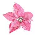 thumbnail image 1 of Artificial Poinsettia Flowers, Glitter Poinsettia Christmas Decorations with Clips & Stems, 7.8 inch Christmas Tree Ornaments for Xmas Party, Wreath, Wedding & DIY Holiday Home Decor, 1 of 7