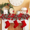 thumbnail image 1 of Artificial Poinsettia Garland for Christmas Decor, 66.9 Inch Faux Flower Vine for Wall Hanging, Mantel, Staircase, and Holiday Home Decorations, Waterproof & Sun-Proof for Indoor Outdoor Use, 1 of 7