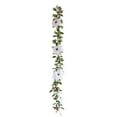 thumbnail image 1 of Artificial Poinsettia Garland, Christmas Flower Vines Greenery with Red Blooms for Stair Railing Mantel Wall Holiday Decor(White), 1 of 6