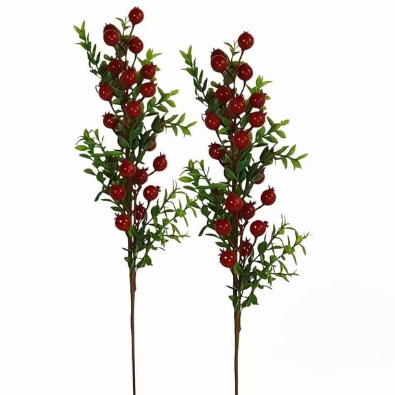 Artificial Pomegranate Branches Lifelike Faux Fruit Stems for Home Decor
