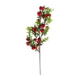 thumbnail image 1 of Artificial Pomegranate Fruit Branch, 25.2 Inch Red Christmas Decorative Flower Arrangement, Faux Twig with Berries and Leaves for Holiday Home Décor, 1 of 5