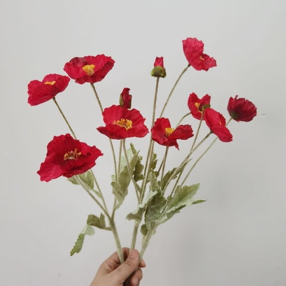 Artificial Poppy Flowers, Ranunculus, Faux Flower Stems for Wedding, Party, Outdoor Indoor Decor, Flower Arrangements