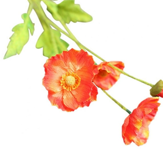 Artificial Poppy Silk Flowers with Long Stems for Home Decor and Wedding. Faux Poppy Flowers. Artificial Poppy Flower Arrangement and Table Centerpiece. Silk Flower for Room Decor