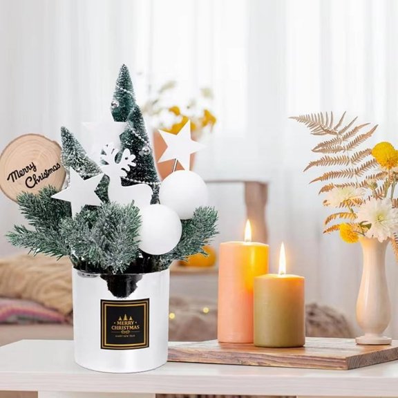 Artificial Pot Christmas Tree Desktop Miniature Christmas Trees Desktop Miniature Christmas Trees Fake Potted Christmas