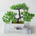 thumbnail image 1 of Artificial Pot Plant, Bonsai Potted Simulation Pine Tree For Home Office Desk Kitchen Shelf Bedroom Bathroom Decoration Preserved Flora, 30 cm, 150g, 1 of 6