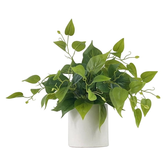 Artificial Pothos Plants with Pots, Realistic Hanging Plants in Plastic Pots, Indoor and Outdoor Decor for Home, Shelves, Bathrooms, Kitchens, and Desktop Floral Arrangements