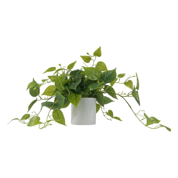 Artificial Pothos Plants with Pots, Realistic Hanging Plants in Plastic Pots, Indoor and Outdoor Decor for Home, Shelves, Bathrooms, Kitchens, and Desktop Floral Arrangements