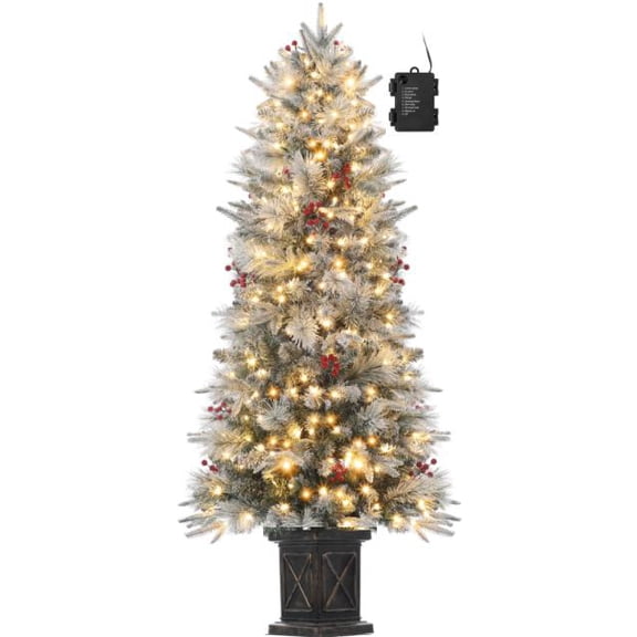 Artificial Potted Christmas Tree (4.5ft LED Light)